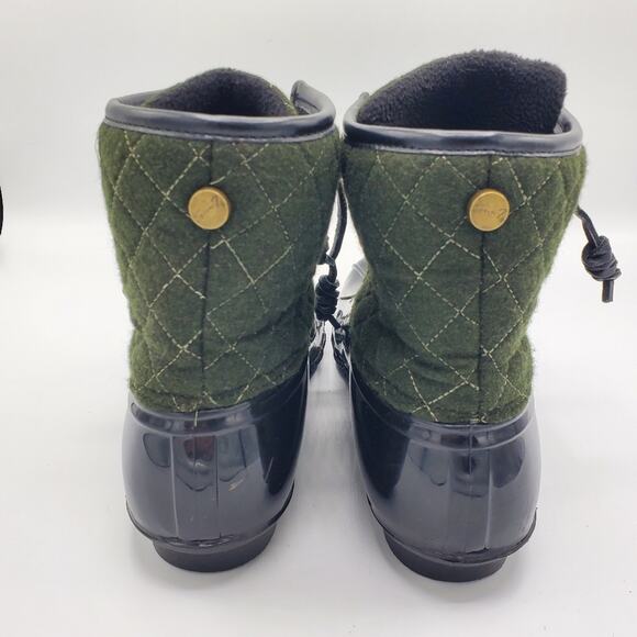 Seven7 Wool Goose Quilted Water Resistant Duck Bootie Boot Shoe Green Women's 8 - Picture 5 of 8